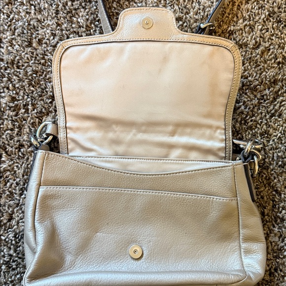 Coach Light Taupe Leather Crossbody Bag - Picture 5 of 8